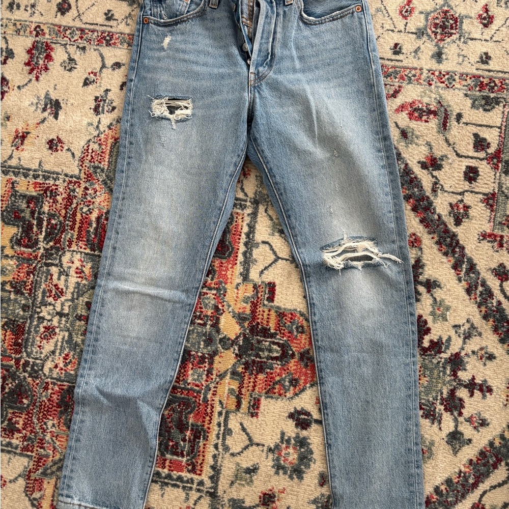 Levi's Light Blue Distressed Skinny Jeans